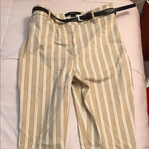 high rise straight leg pants w/ removable belt